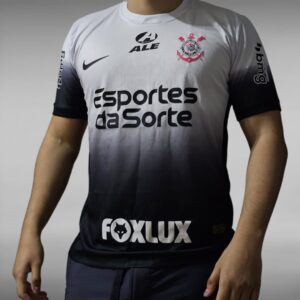 Camiseta Corinthians 2024 Negra y Blanca Degradé – Memphis 10